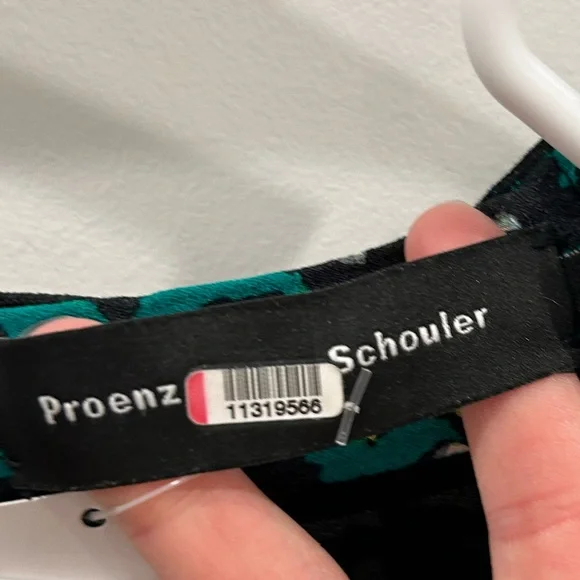 PROENZA SCHOULER Women's Wildflower-Print Georgette Midi Dress Size 4 in Black - Picture 14 of 15